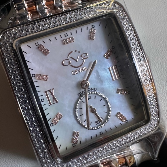 Gevril two tone rose gold and stainless Watch with Diamond Accents - Picture 6 of 9
